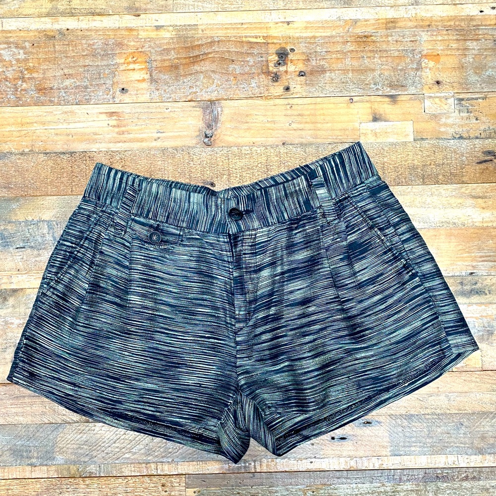 Rag & Bone Black and Gold Metallic Shorts